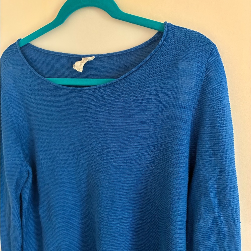 Eileen Fisher Blue Organic Linen Women's Pullover Shirt - Picture 3 of 10